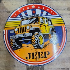 Jeep Porcelain Enamel Sign 29 X 29 Inches