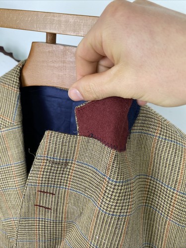 HACKETT (44R) Tweed Wool, Silk & Linen Glen Check POW Summer Light Sport Jacket - Picture 9 of 17