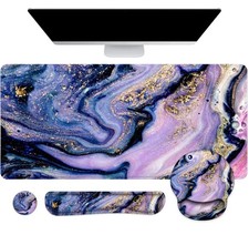Large Ergonomic Gaming Mouse Pad Keyboard Wrist Rest Set 4In1 Desk Mat