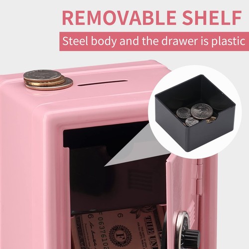 Money Safe and Cash Lock Box, Mini Size Security Safe Box for Money Jewelry a... - Picture 6 of 7