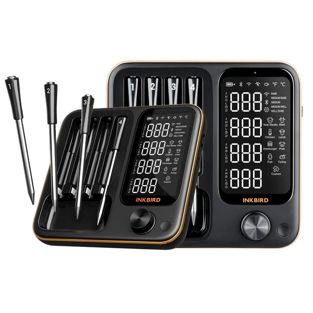 2pcs Wireless Meat Thermometer Set Barbecue Cooking Grilling 30min Data Storage