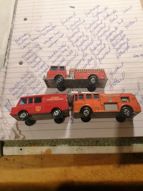 Matchbox Superfast X 3 Fire Trucks From 1969 Land Rover And Pumper Truck - Image 3 of 4