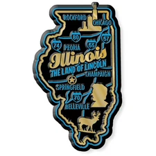Illinois Premium State Magnet by Classic Magnets, 1.8" x 3"