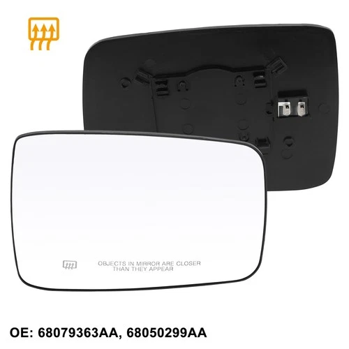 Passenger Side Heated Mirror Glass with Backing Plate for Ram 2500 2011-2022