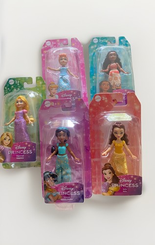 Lotto Mini Bambole Principesse Disney Belle Moana Raperonzolo Gelsomino Cenerentola 3,5" - Foto 2 di 2