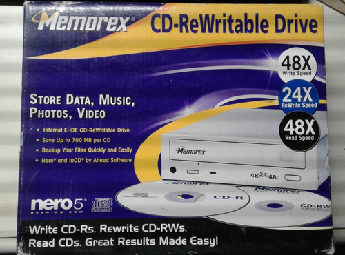 Memorex CD Rewritable Drive 48x Write Speed 24x Rewrite Speed 48x Read Speed NEW
