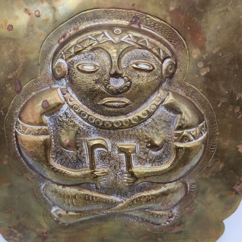 Quimbaya Brass Wall Hanging with Fish Mark & Qimbaya Stamped on the back - Picture 13 of 13