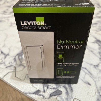 Leviton Decora Smart No-Neutral Dimmer Switch White DN6HD-1RW - New