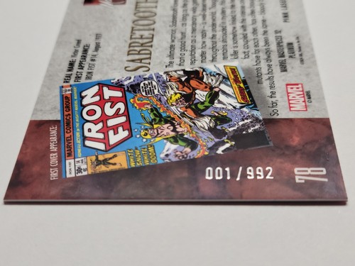 2024 Marvel Masterpieces ‘92 Platinum ALPHA 001 / 992 SABRETOOTH PINK LASERS - Picture 2 of 12