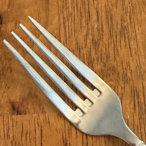 Forchetta insalata acciaio inox vintage ABC Art Deco ricambio gioielli artigianali 7,5" stile retrò - Foto 5 di 11