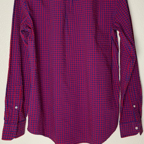Vineyard Vines Slim Fit Seersucker Shirt Men's S Stretch Cotton Red/Blue Check - Picture 13 of 16