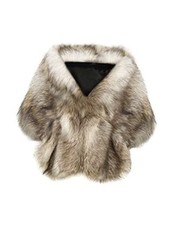 Womens Faux Fur Collar Shawl Faux Fur Scarf Wrap Evening Cape for Small Camel
