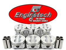 4.040 Bore Flat Top Cast Pistons W Pins For Chevrolet Sbc 350 5.7l