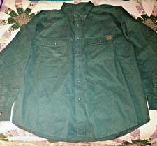 RIGGS WORK WEAR LS SHIRT 2 POCKET BUTTON UP XL MENS DARK GREEN BY WRANGLER