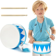 Kids Drum Set,8 Inch Wooden Drum Toys,Educational Baby Musical Toy with an Adjus