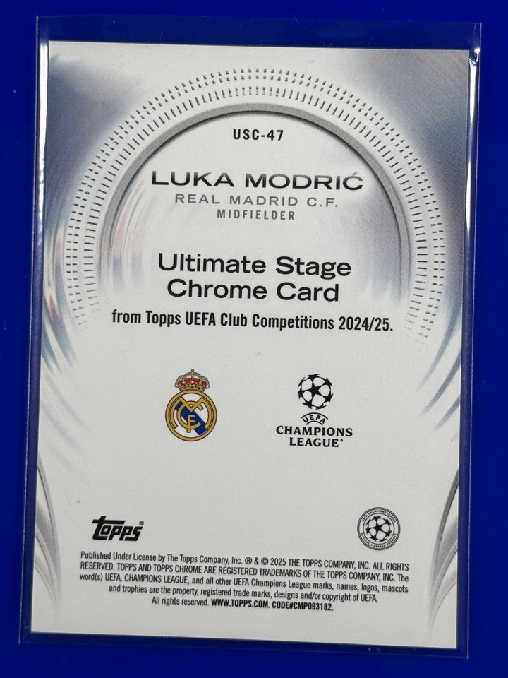 Luka Modrić Real Madrid C.F. Ultimate Stage Chrome 24/25 Topps Flagship ...