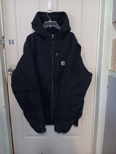 Carhartt Men's Full Swing Black Hooded Jacket 103371 001 2XL EUC