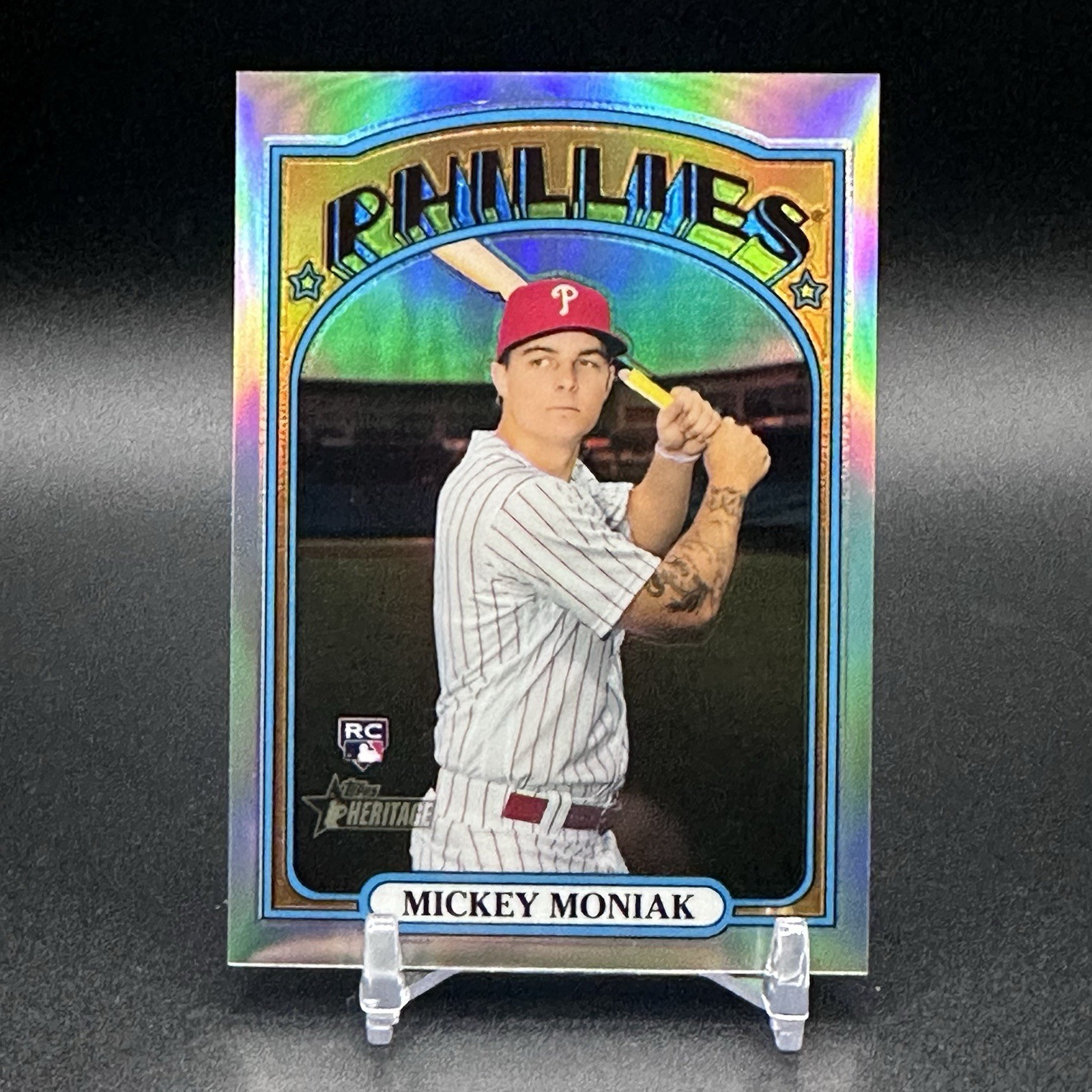 2021 Topps Heritage Chrome Refractor #653 Mickey Moniak /572 Phillies RC 🔥🔥🔥