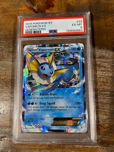 Pokemon 2016 XY Generations VAPOREON EX #24 PSA 6 RARE - Picture 1 of 2