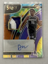 2021-22 Select Davion Mitchell Rookie Auto RC Patch Tie Dye Prizm /25