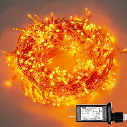 300 Led Orange String Lights Outdoor Halloween Decorations 108 Ft Thanksgivin... - Picture 1 of 6