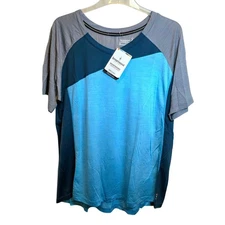Smartwool Merino Sport 12O Short Sleeve Tee Shirt Mountain Bike Womens XL Blue