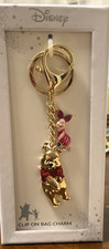 Disney Winnie the Pooh Piglet GoldTone and Enamel Keyring Bag Charm