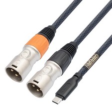 10FT USB C to Dual XLR Male Audio Cable - Hi-Fi 32Bit/384Khz USB C to XLR Aud...