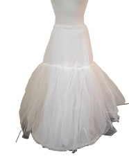 WHITE  PETTICOAT-30" W- wedding Petticoat cotton with layered bottom