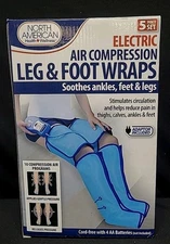 North American Healthcare Air Compression Leg & Foot Wraps~New In Opened Box