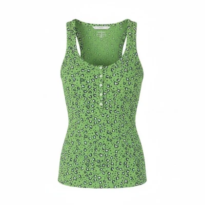 American Eagle Outfitters Femme T-shirt M Vert Léopard Côtelé sans Manche - Photo 1/4