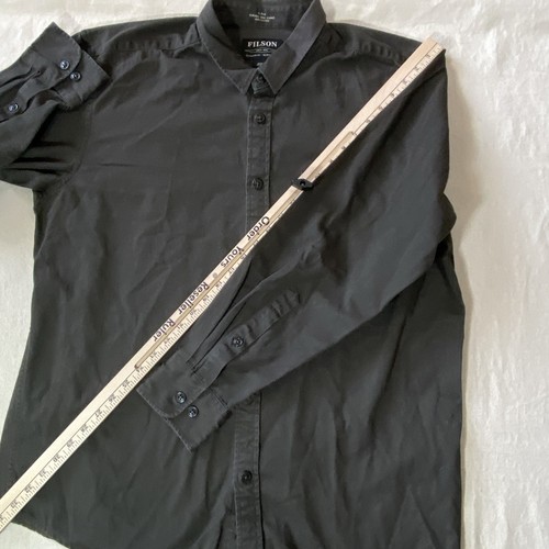 Herren C.C. Filson Co. Hemd L Large robuste Drill-Chino 6,5 Unzen Baumwolle olivgrau - Bild 8 von 16