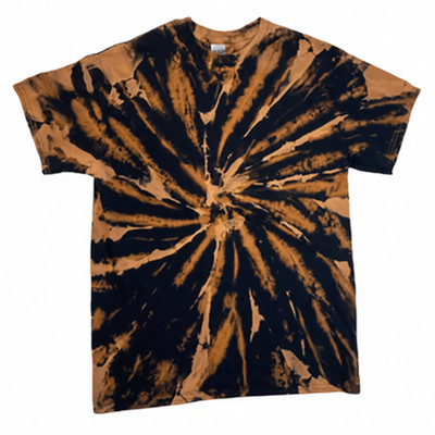 Hand-Dyed Reverse Fractured Spiral Tee - Black