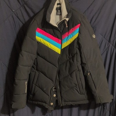Sunice Women s 10 Ski/Snowboard Puffer Jacket Black Chevron Stripes Full Zip