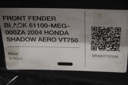 FRONT FENDER BLACK 61100-MEG-000ZA 2004 HONDA SHADOW AERO VT750 - Picture 2 of 11
