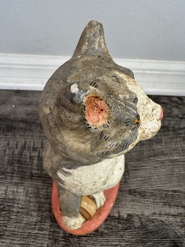 Vaillencourt Folk Art Chalkware Cat 1989 Hand painted Vintage Primitive #107 - Picture 3 of 10
