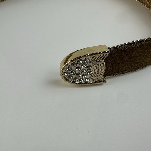 Cintura donna Kathy Van Zeeland taglia L bronzo oro strass borchie western boho - Foto 8 di 10