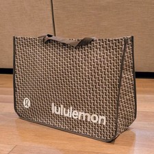 Lululemon Extra Large XL Reusable Shopping Tote Bag Yoga   Brown   Black NEW  