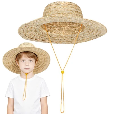 Chapeau Paille Soleil Garçon Fille Chapeaux De Plage Pour Enfants - Photo 1/4