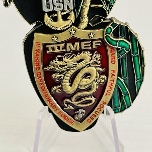USMC 3rd Marine Expeditionary Force Navy Chief Challenge Coin Forward Faithful - Picture 5 of 8