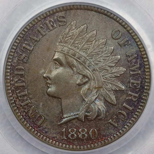 1880 1c Indian Head Cent - PCGS MS 65