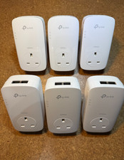 6x TP-Link AV2000 2-Port Gigabit Passthrough Powerline Adapters - (TL-PA9020P)