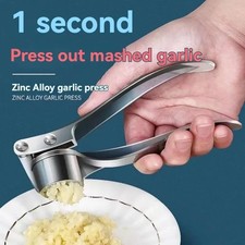 Heavy Duty Stainless Steel Garlic Squeezer Press Crusher Removable Kitchen Tool