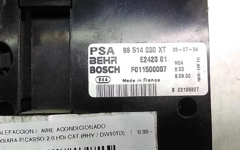 96514030XT CLIMATE CONTROL / 91376 / 103367 FOR CITROËN XSARA PICASSO 2.0 HDI CAT - Image 3 of 3