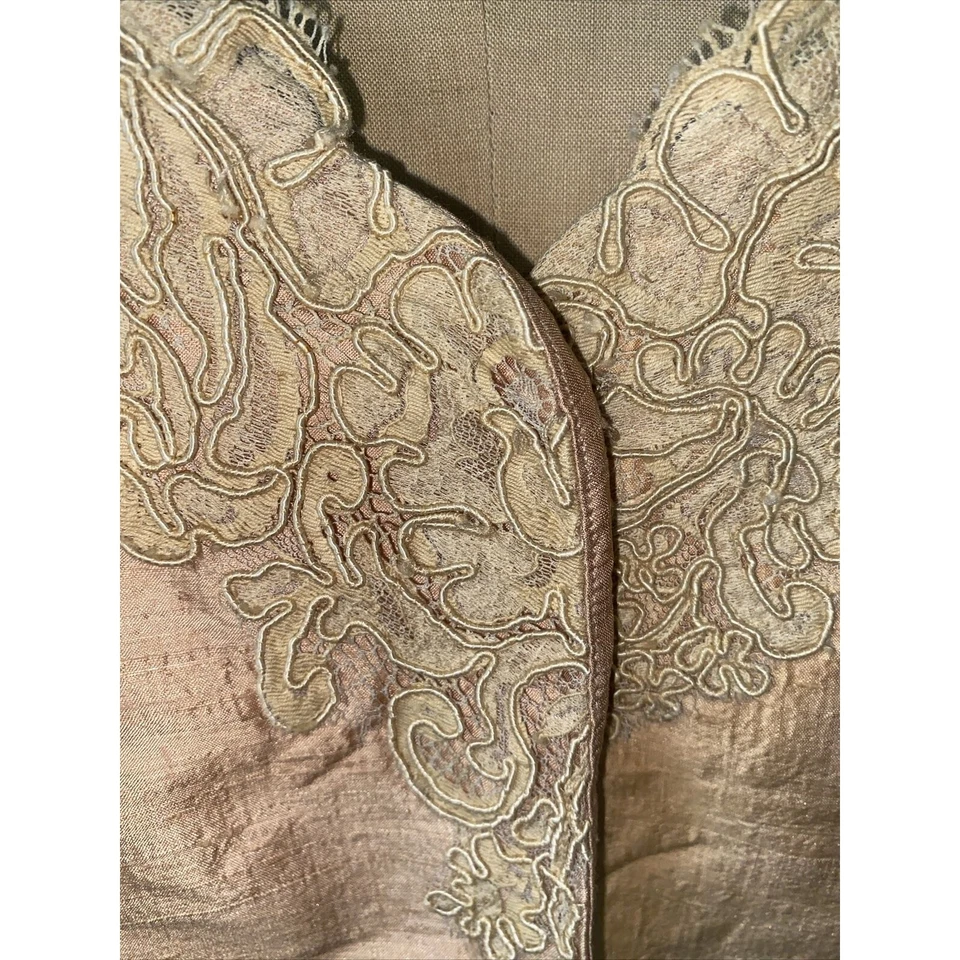 Traje Falda Vintage RIMINI Dorado Champagne Seda 2 Piezas Forrado Talla 12 Foto 3 de 4