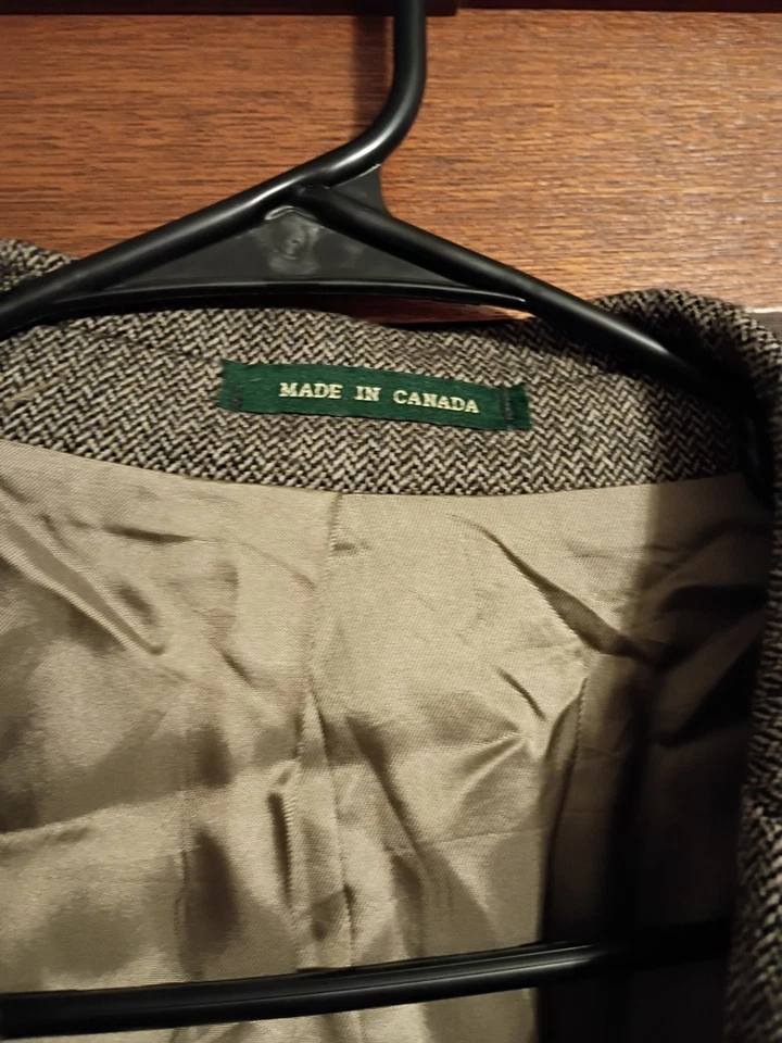 Винтажный мужской блейзер Ralph Lauren 44L коричневый шерстяной в елочку твид Lord Taylor 90-е - Изображение 2 из 4