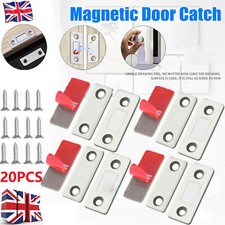 20x Magnetic Door Catch Heavy Duty Strong Magnet Wardrobe Cupboard Latch Lock UK