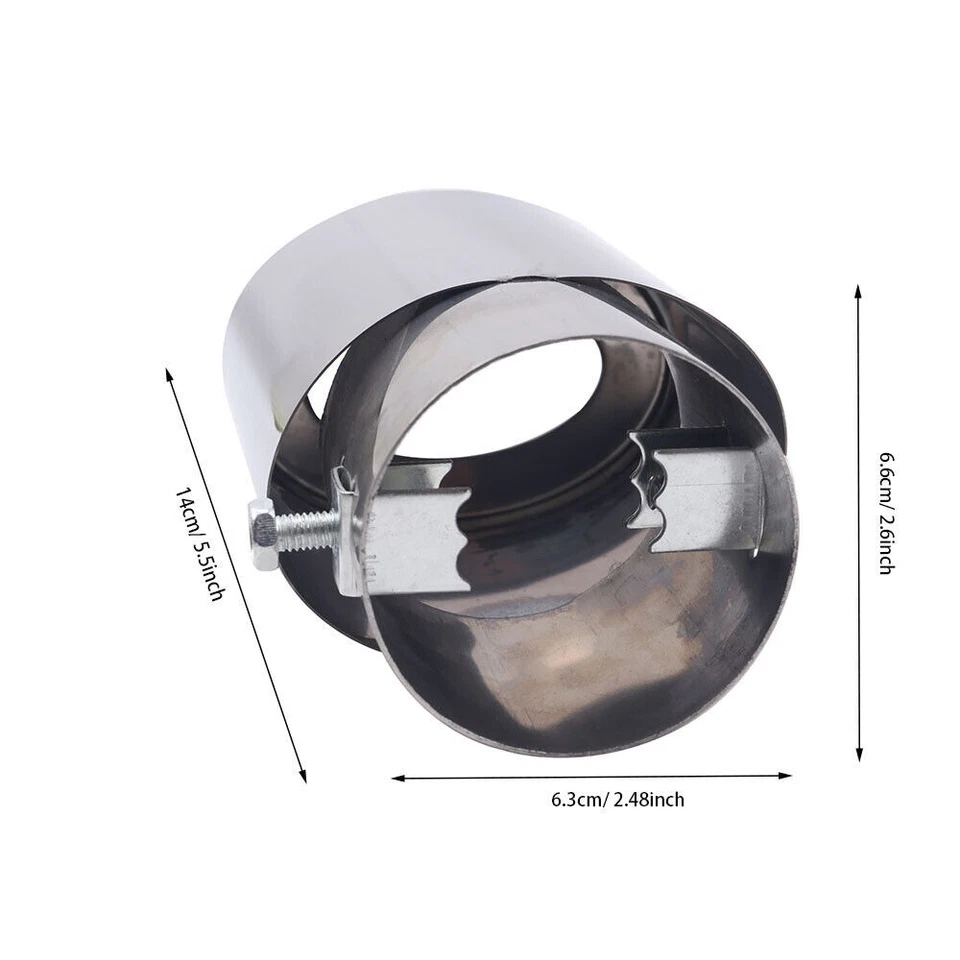 Auto Car Stainless Steel Rear Exhaust Pipe Tail Muffler Tip Round Accessories US - Imagem 2 de 4