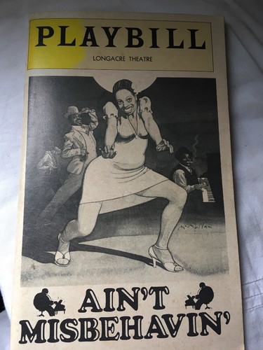 Ain’t Misbehavin’ Playbill 1970s Longacre Theatre Used Condition