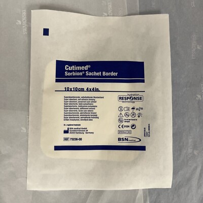 BSN #73236-00 Cutimed Sorbion Sachet Border Dressing, 4'' x 4'' - 1 dressing